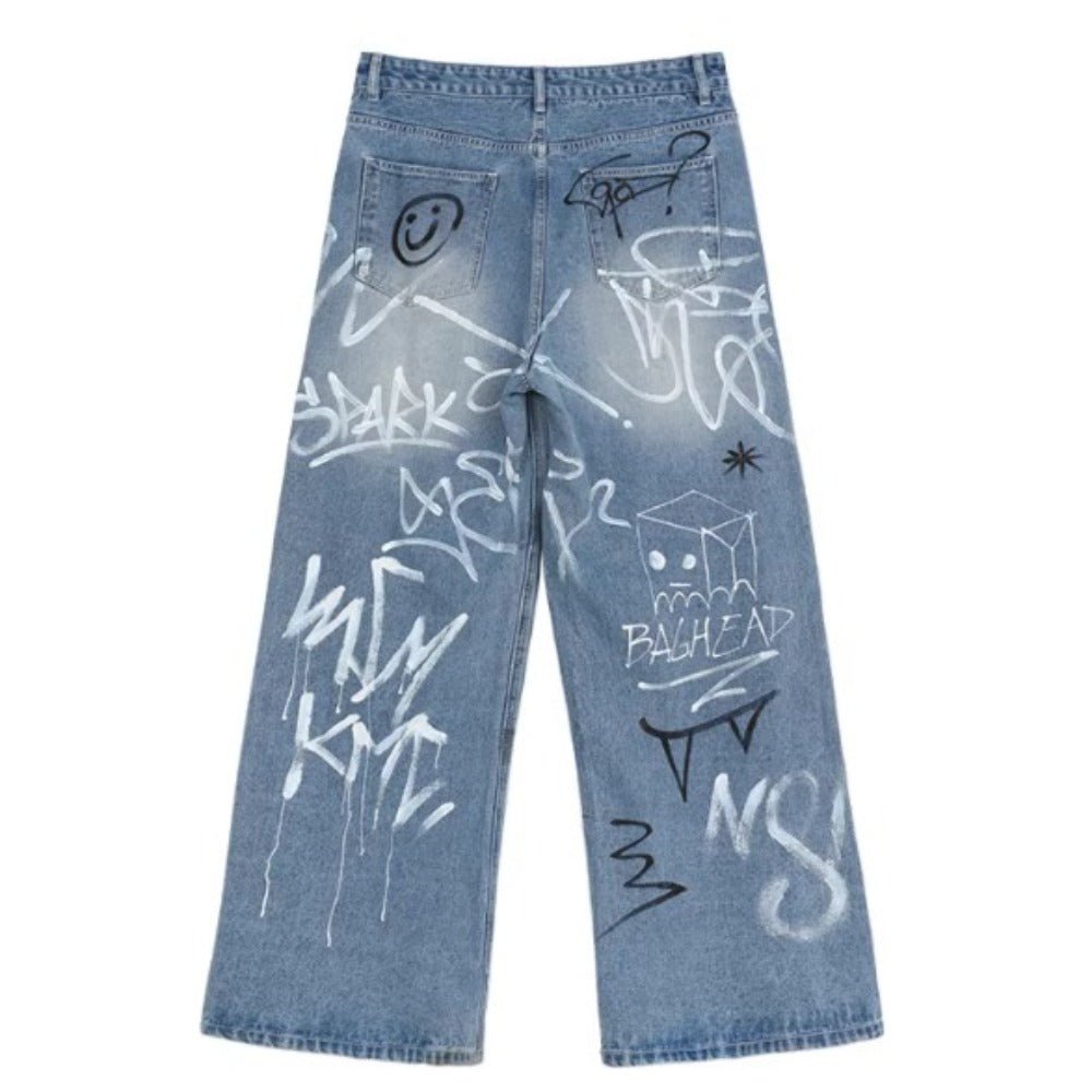 Graffiti Art Baggy Jeans - Thrashink