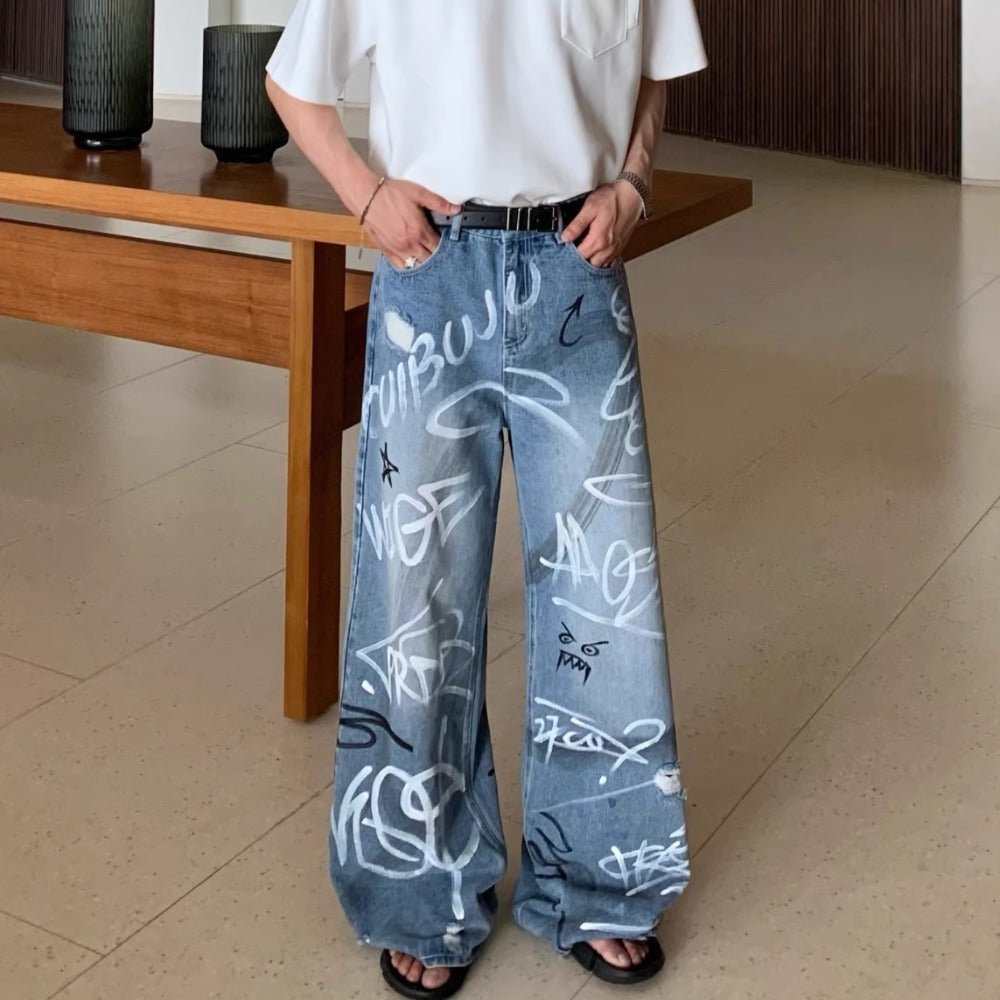 Graffiti Art Baggy Jeans - Thrashink