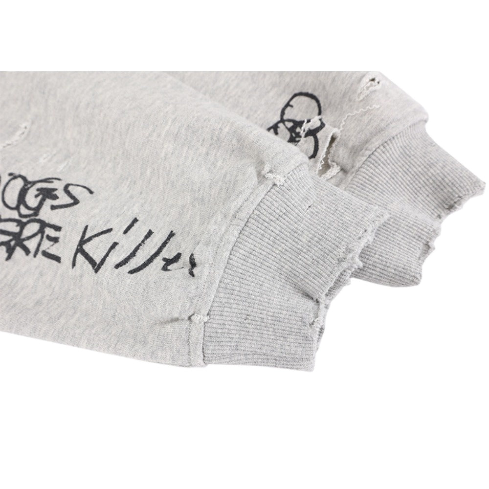 Graffiti Art Distressed Crewneck Sweatshirt - Thrashink