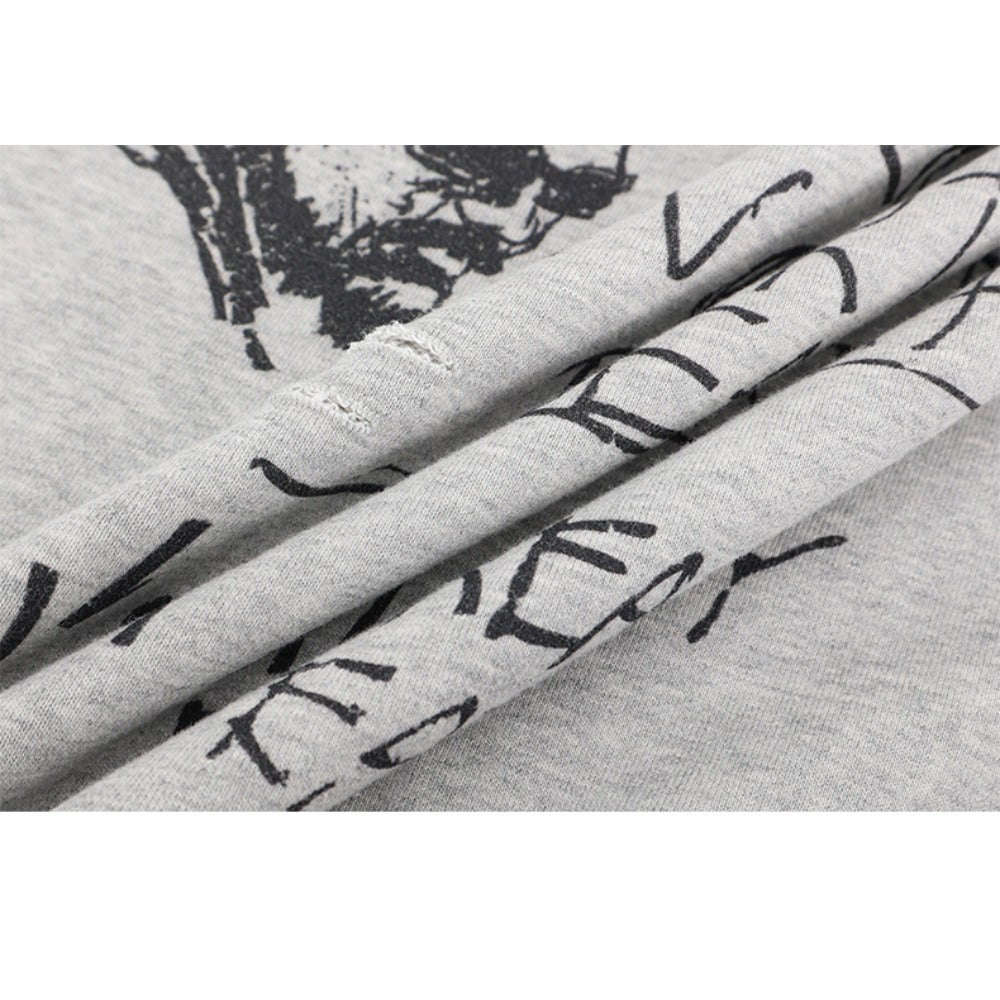 Graffiti Art Distressed Crewneck Sweatshirt - Thrashink