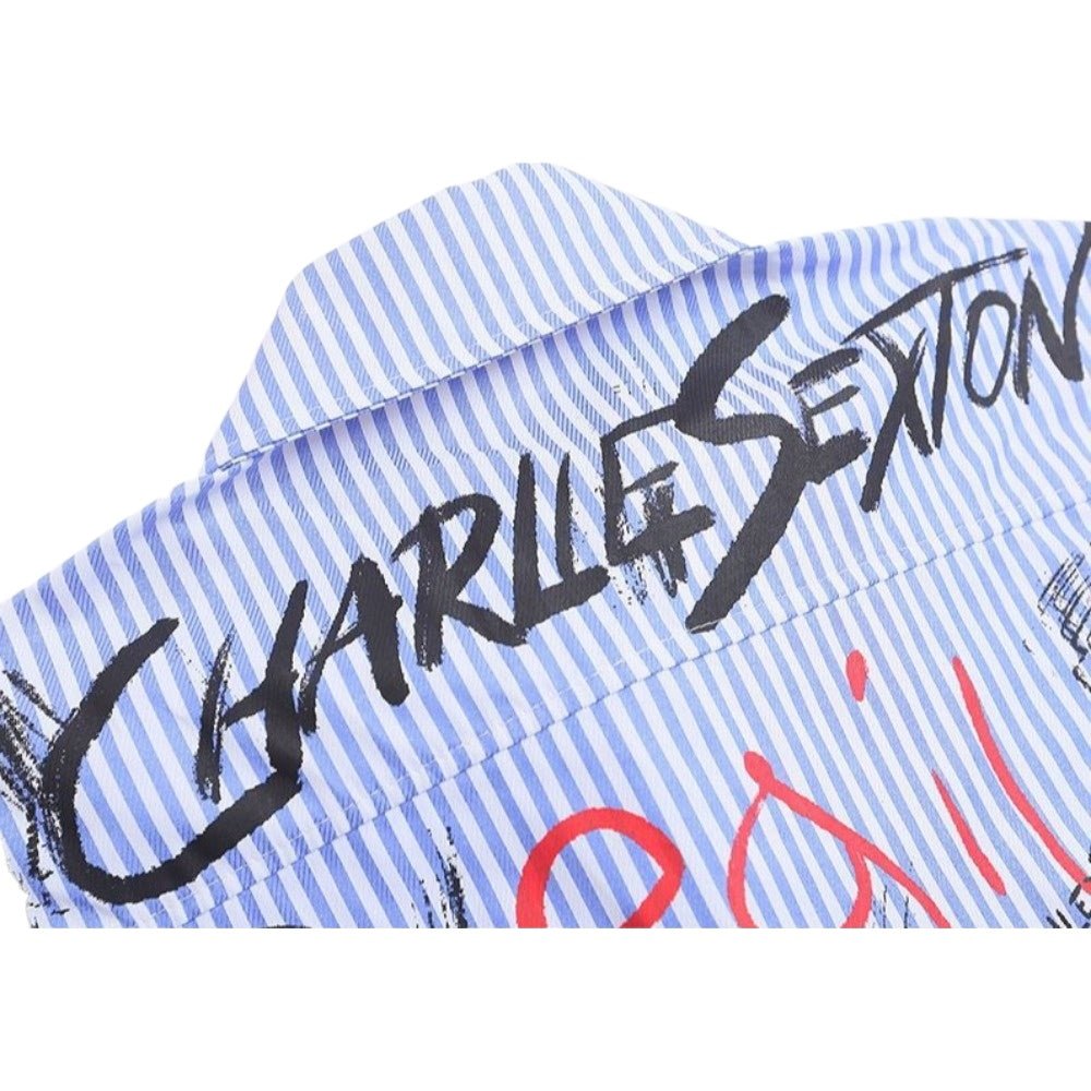 Graffiti - Striped Oversized Shirt - Thrashink