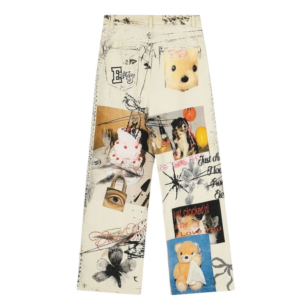 GraffitiVibe Patchwork Jeans - Thrashink