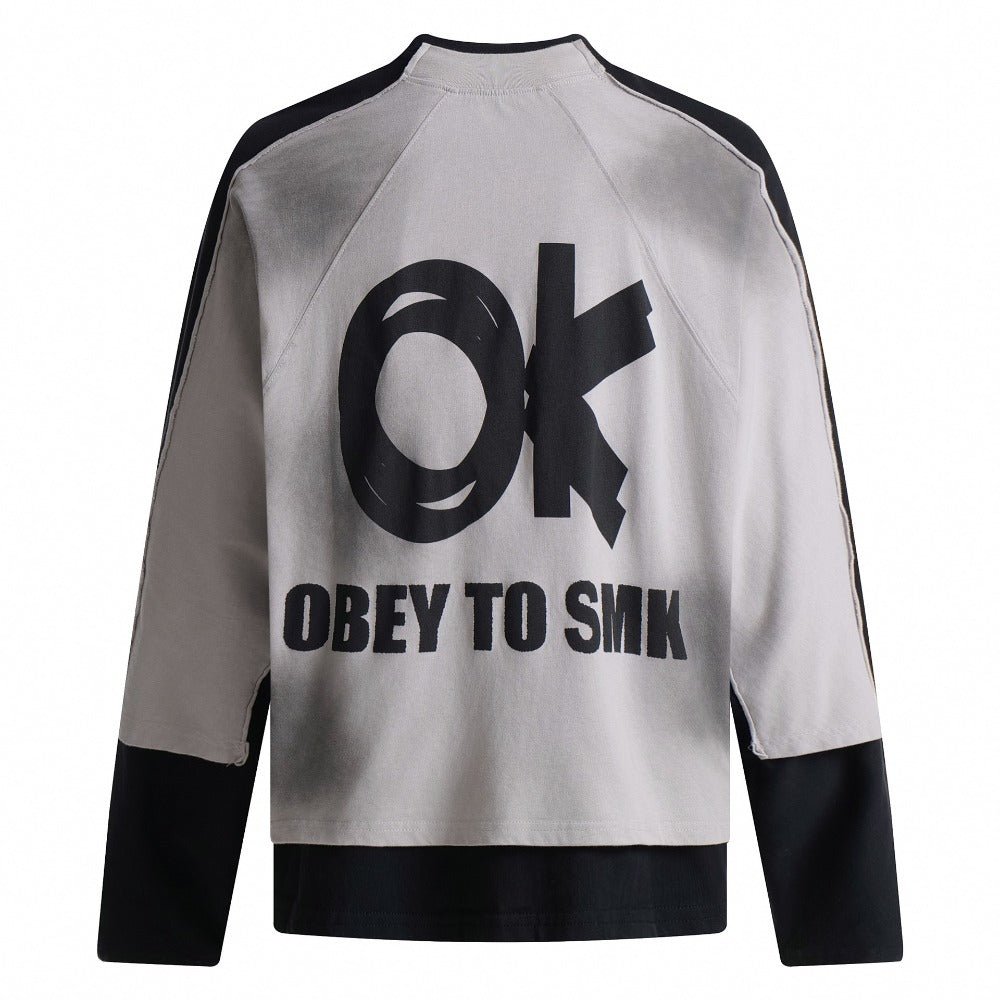 Graphic Print Contrast Sweatshirt - Thrashink