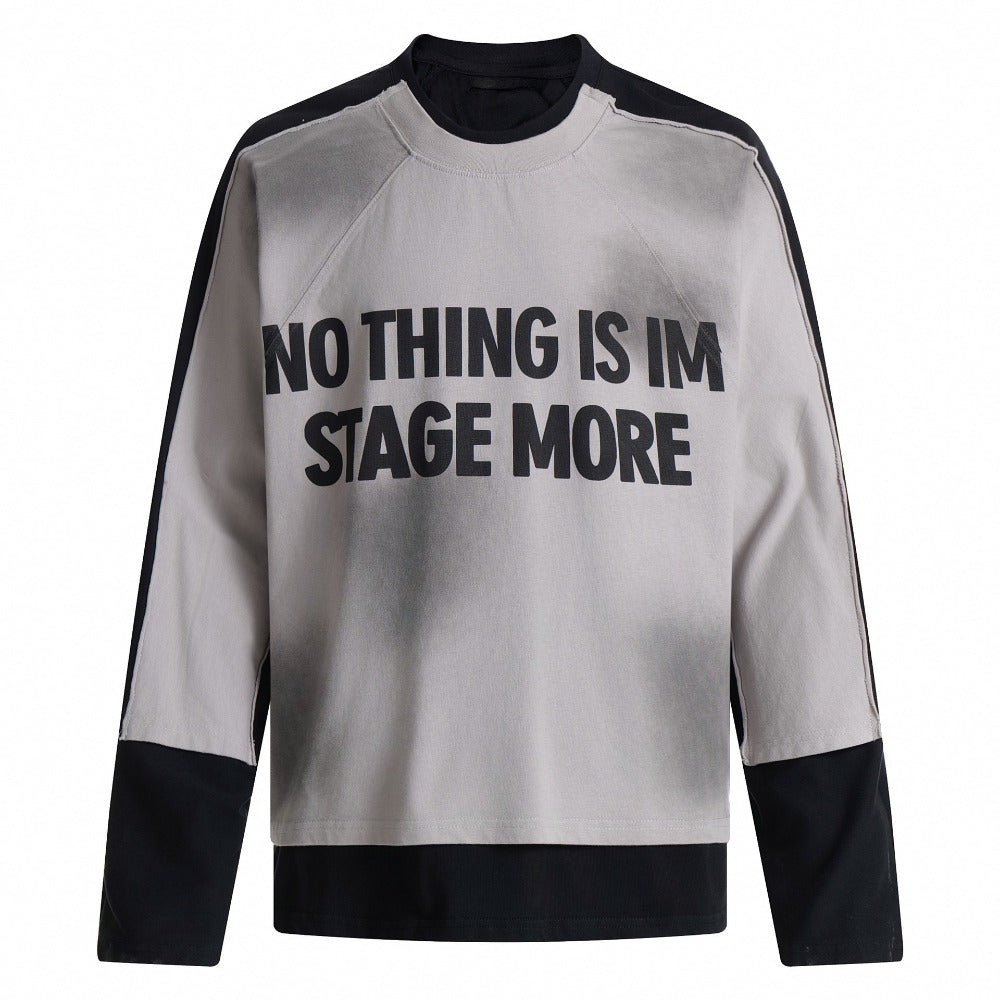 Graphic Print Contrast Sweatshirt - Thrashink