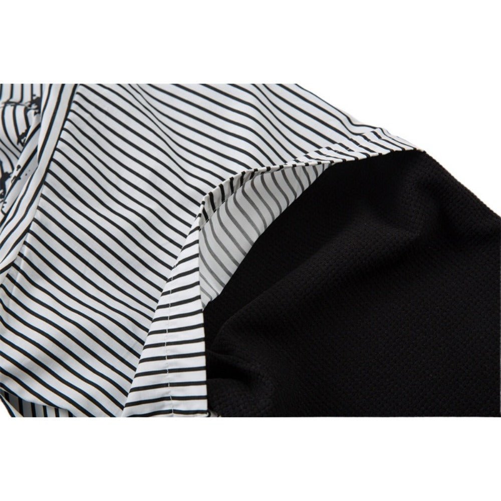 Grunge Splatter Striped Shirt - Thrashink