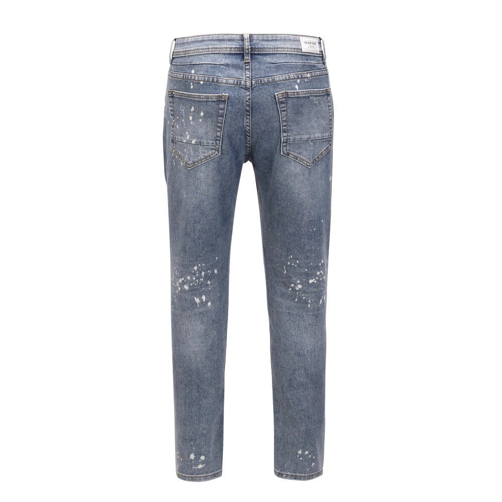 Hand - Painted Splatter Ripped Jeans - Thrashink