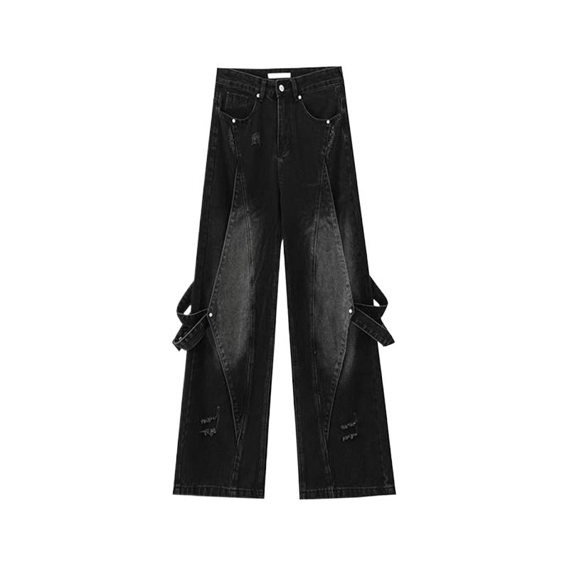 Heavy Patchwork Distressed Jeans - Thrashink