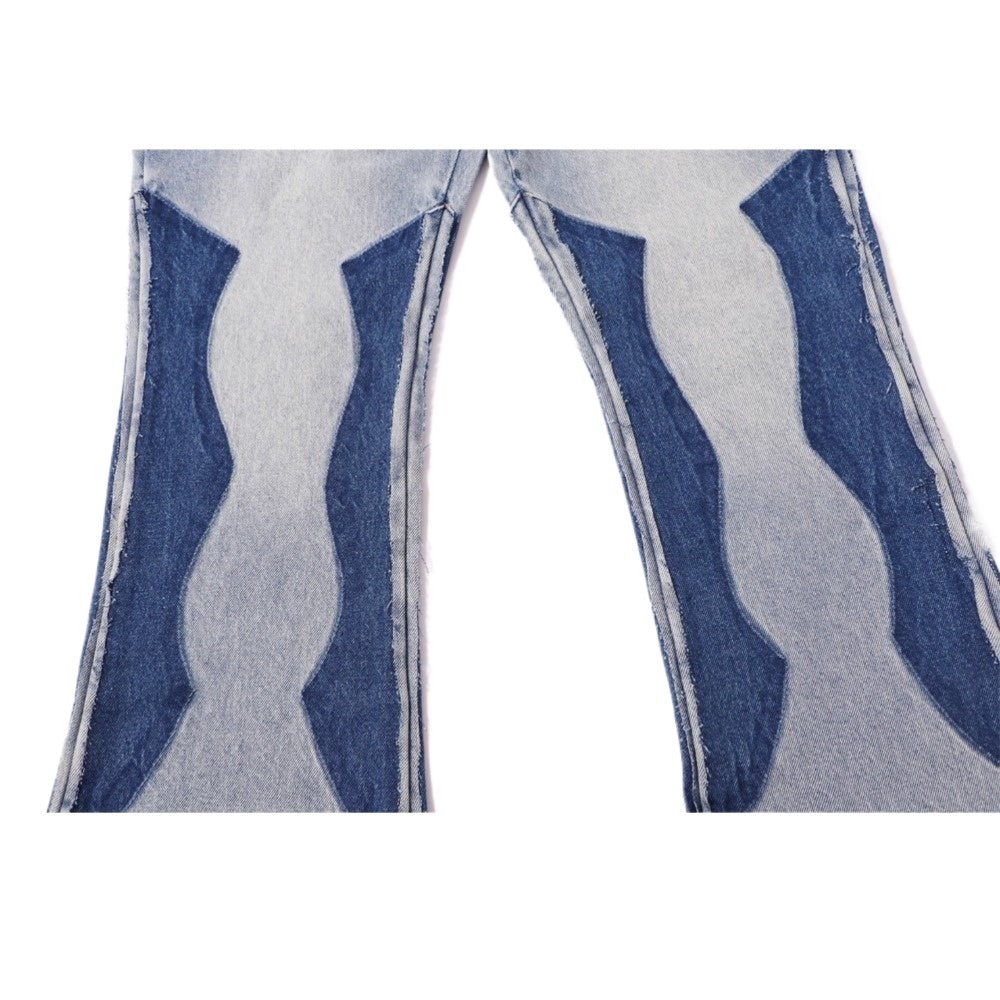 Heavy Washed Patchwork Jeans - Thrashink