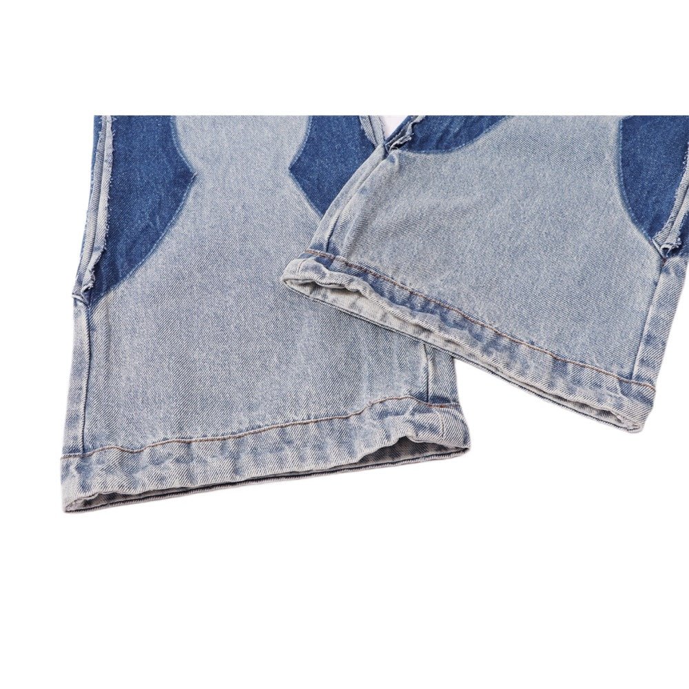 Heavy Washed Patchwork Jeans - Thrashink