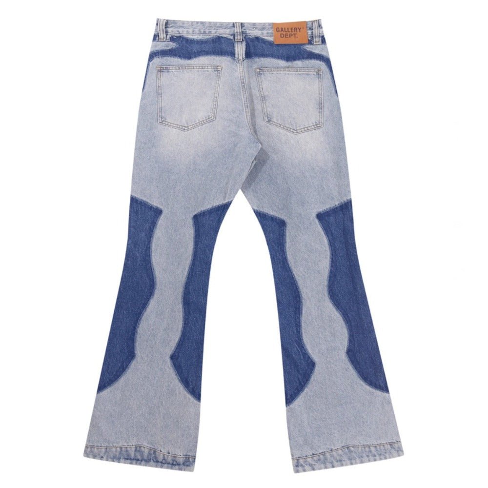 Heavy Washed Patchwork Jeans - Thrashink