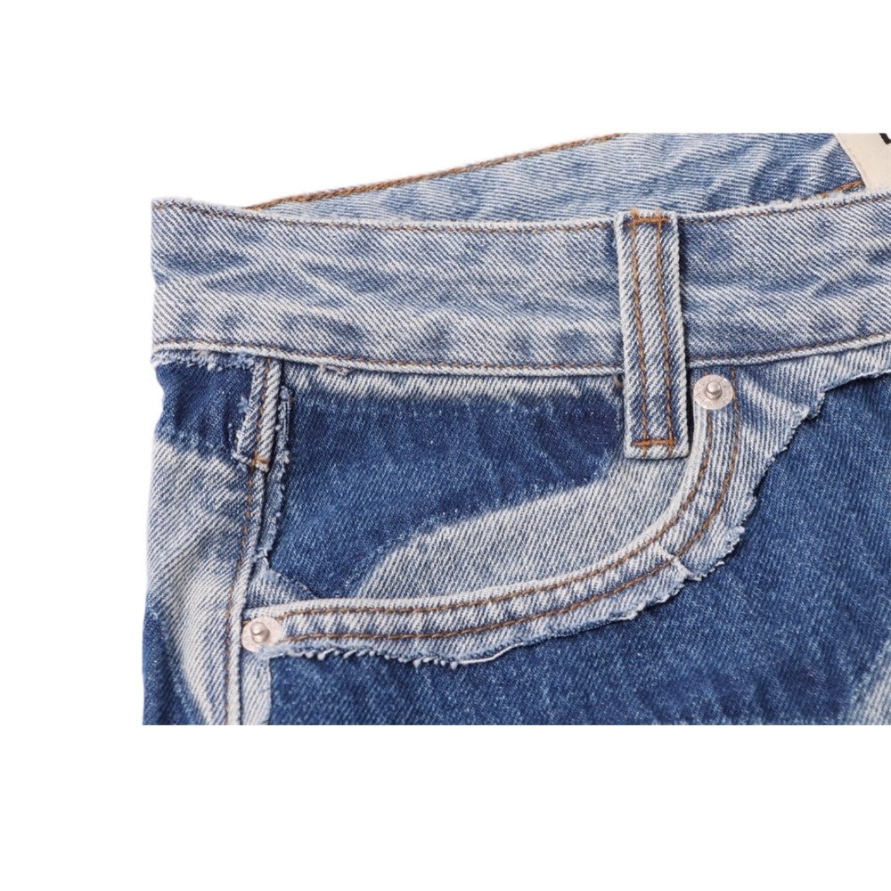 Heavy Washed Patchwork Jeans - Thrashink