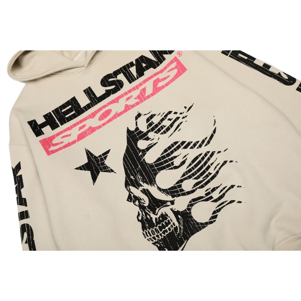 Hell Star Print Casual Fleece Hoodie - Thrashink