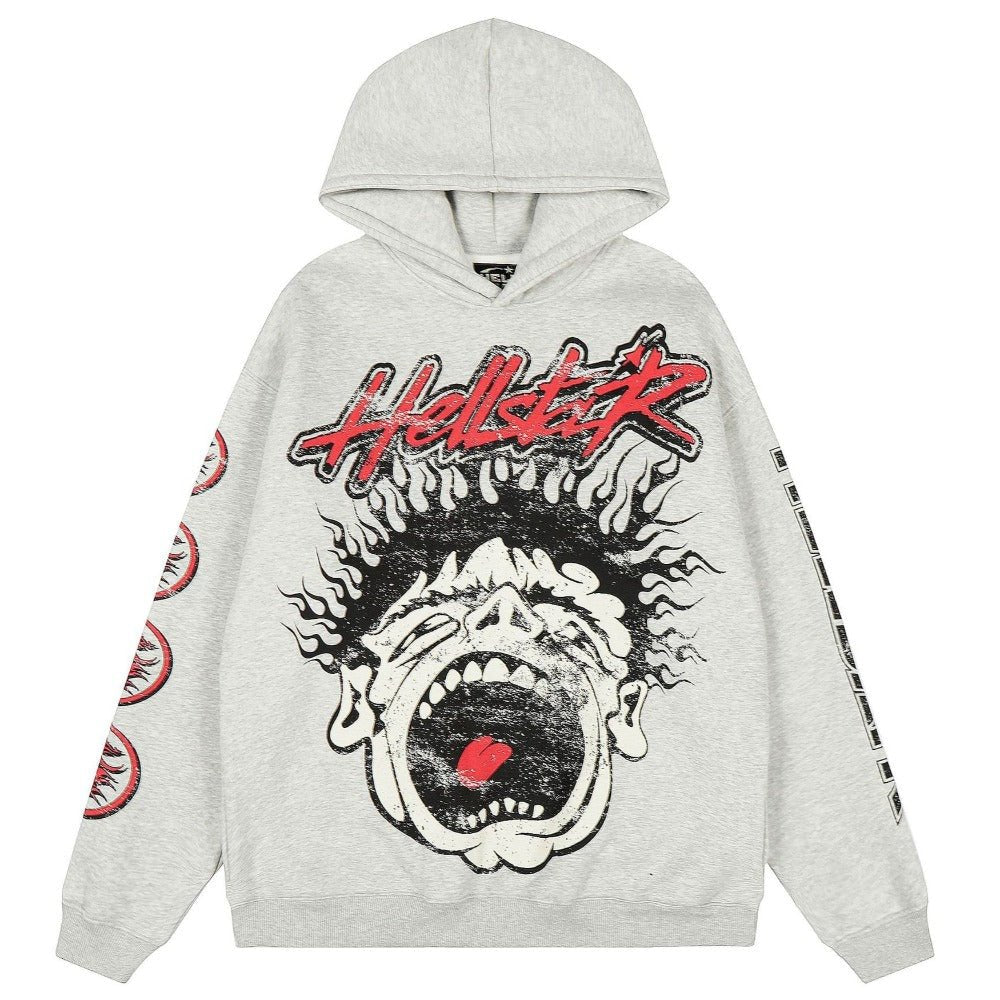 Hellstar Screaming Graphic Vintage Hoodie - Thrashink