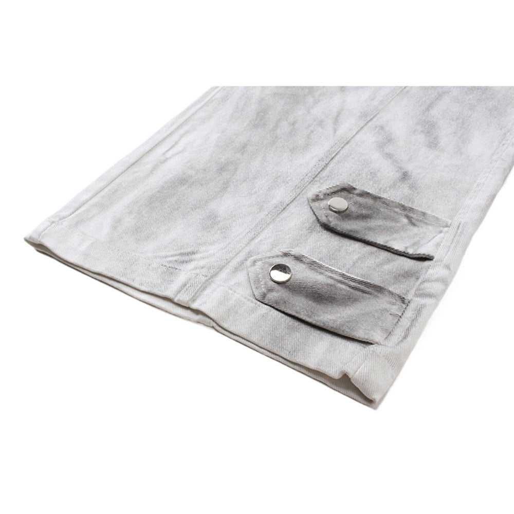 High Street Double Waistband Washed Jeans - Thrashink