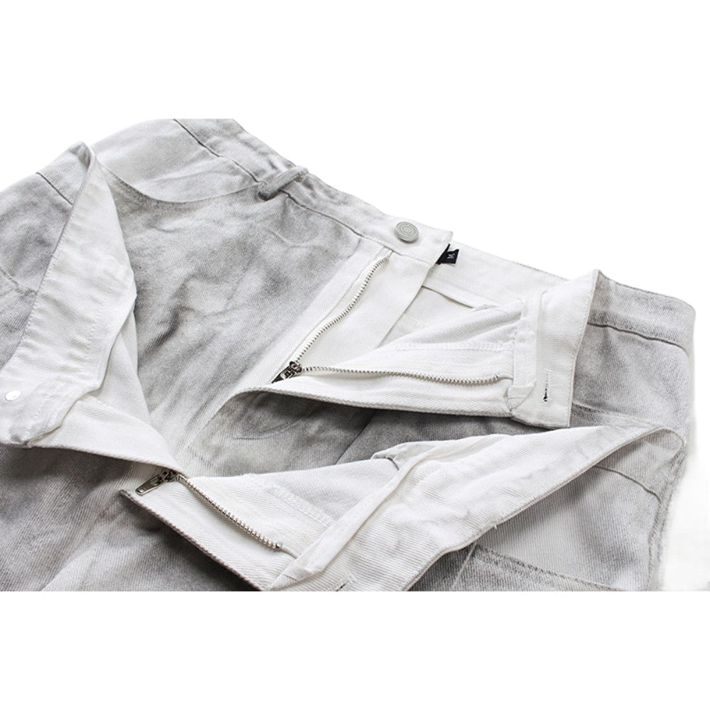 High Street Double Waistband Washed Jeans - Thrashink