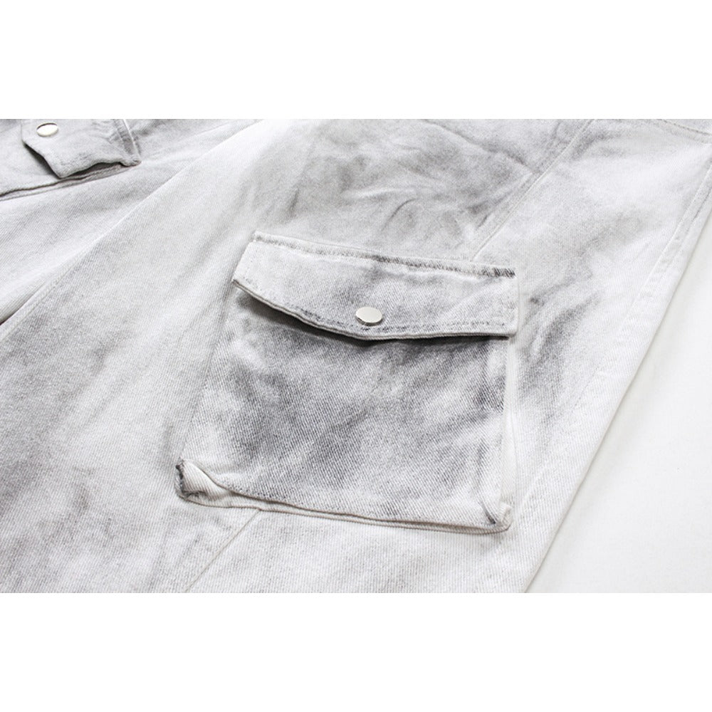 High Street Double Waistband Washed Jeans - Thrashink