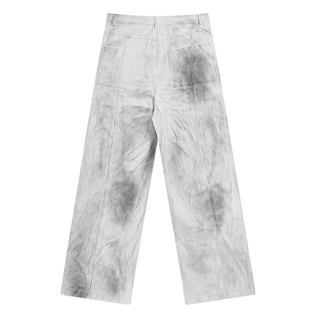 High Street Double Waistband Washed Jeans - Thrashink