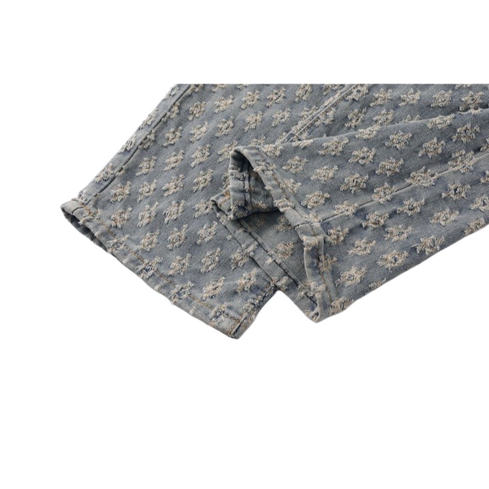 High Street Full Print Jacquard Design Jeans - Thrashink