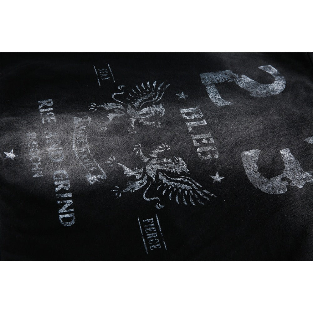 Hip - Hop Wasteland Style Washed Hoodie - Thrashink