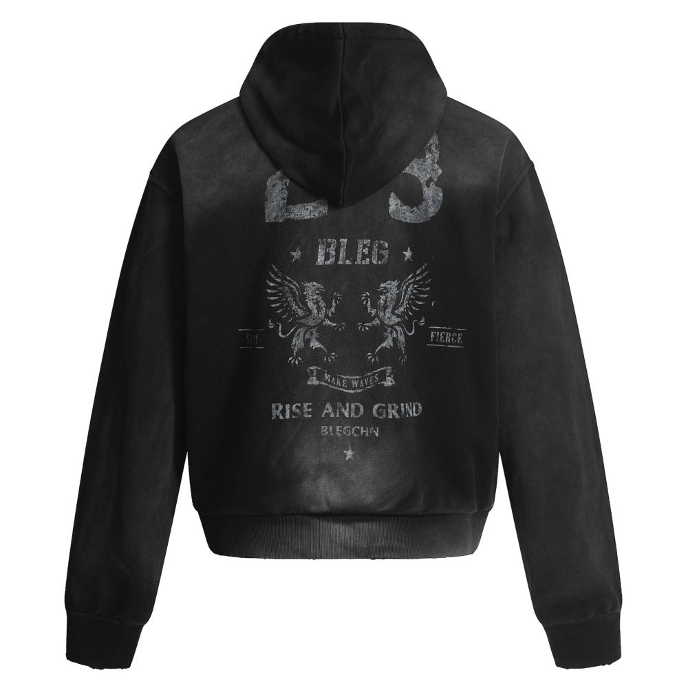 Hip - Hop Wasteland Style Washed Hoodie - Thrashink