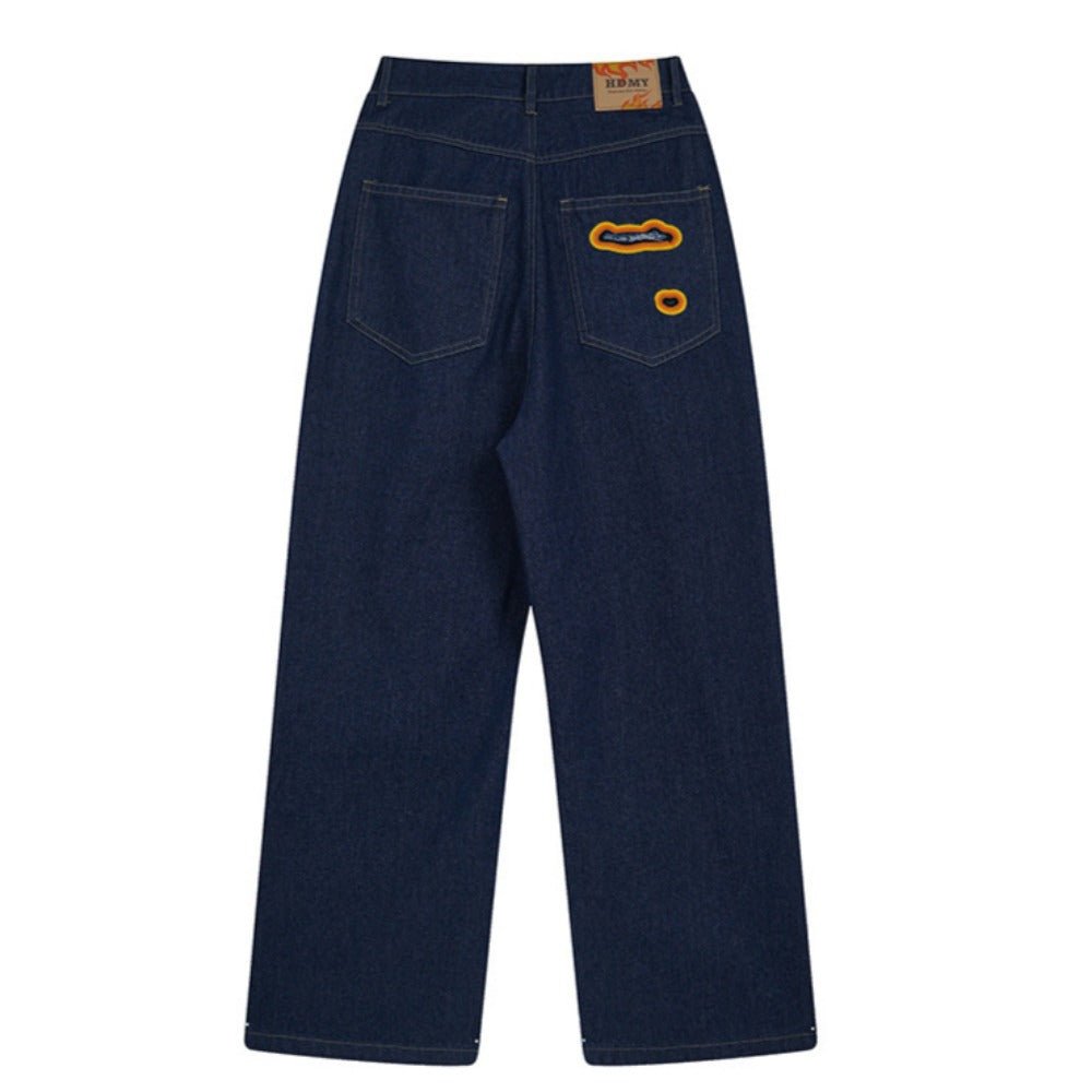 Hollow Flame Ripped Jeans - Thrashink