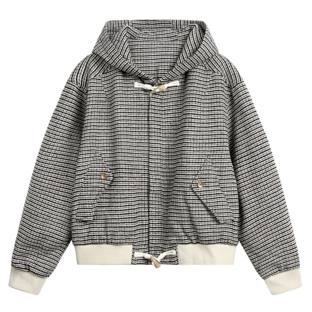 Houndstooth Toggle - Hood Tweed Jacket - Thrashink