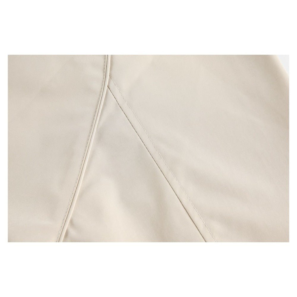 Khaki Stand - collar Work Jacket - Thrashink