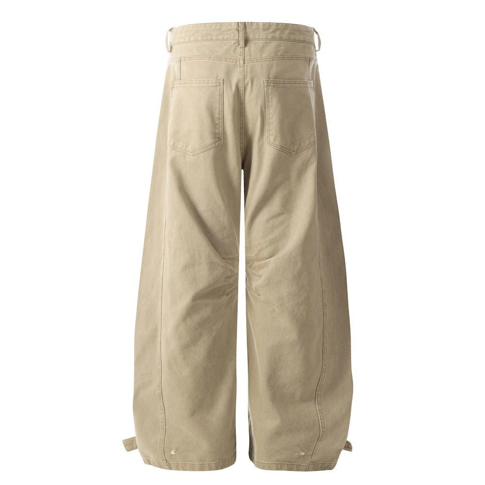 Knee - Pleated Wide - Leg Jeans - Thrashink