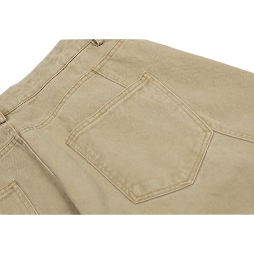 Knee - Pleated Wide - Leg Jeans - Thrashink
