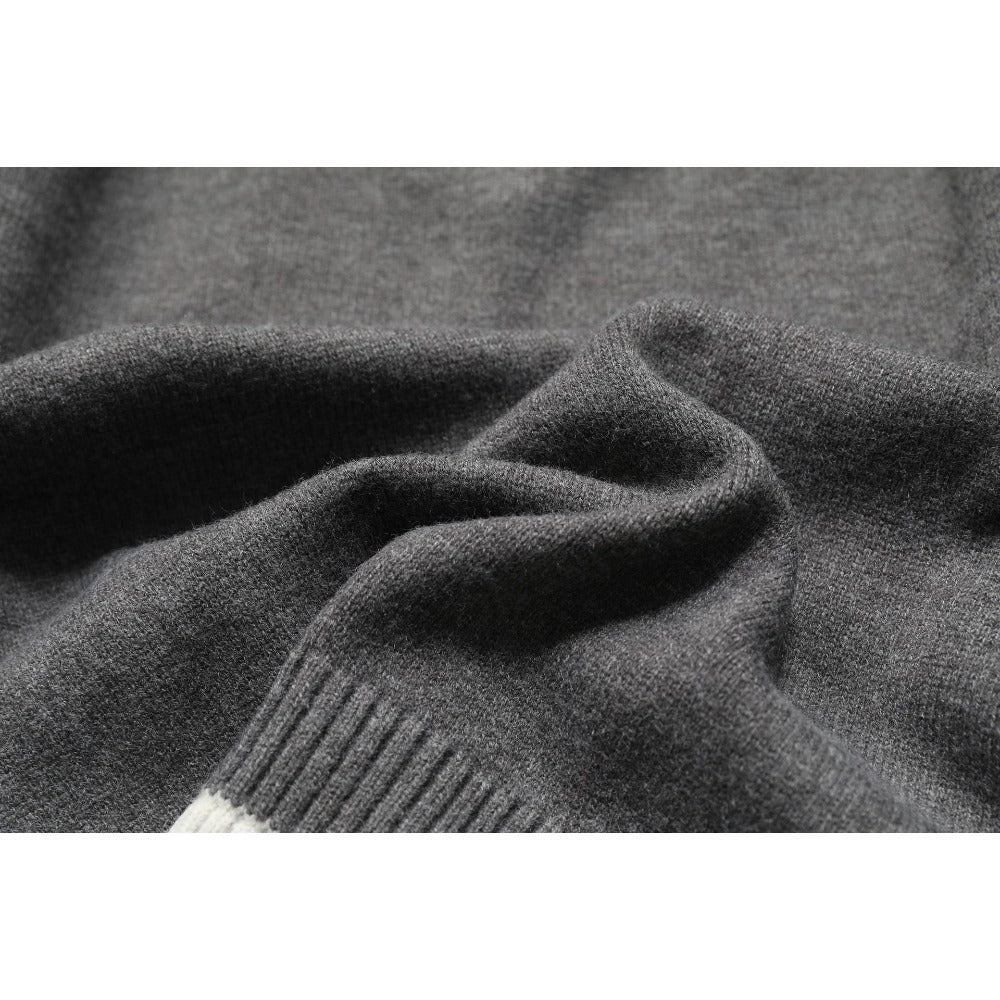 Knitted Polo Collar Fake Two - piece Shirt - Thrashink