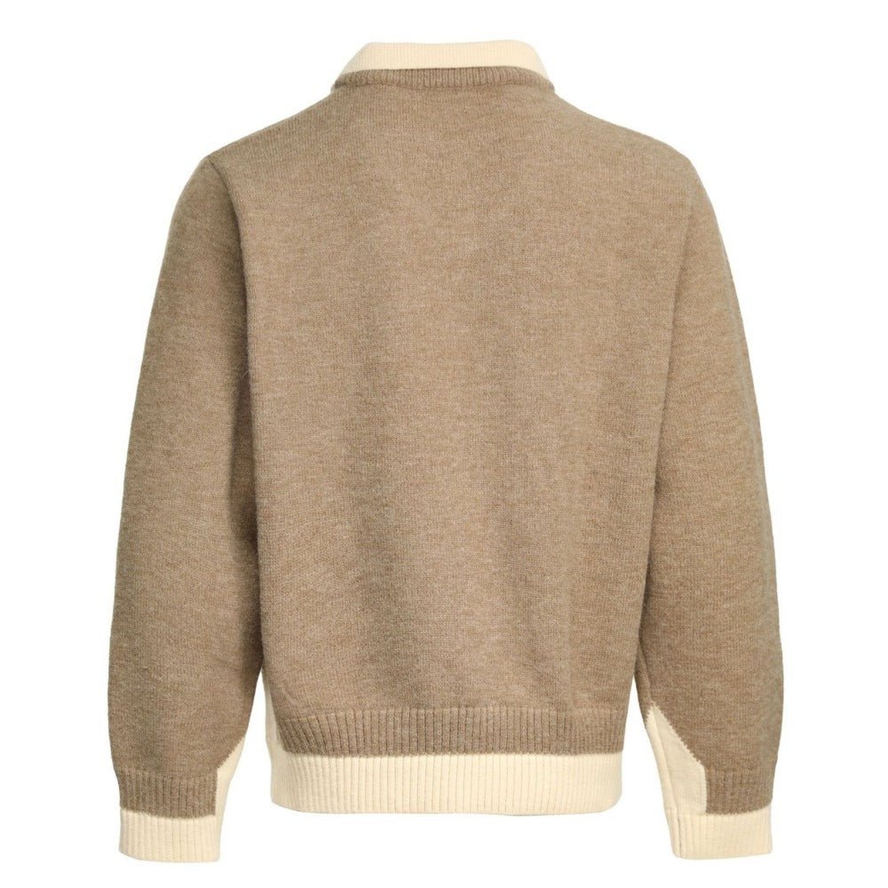 Knitted Polo Collar Fake Two - piece Shirt - Thrashink