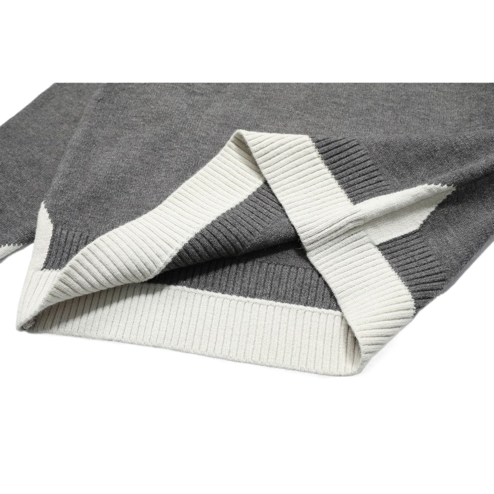 Knitted Polo Collar Fake Two - piece Shirt - Thrashink