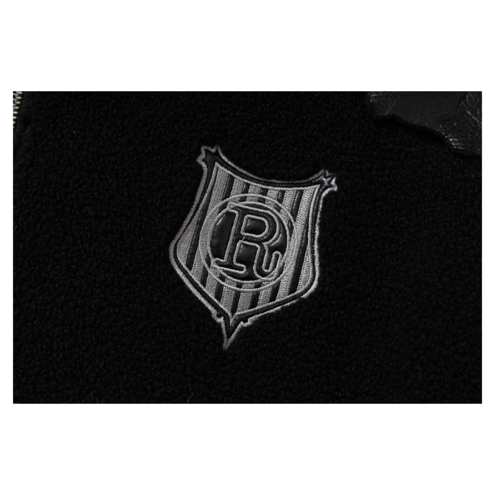 Lamb Wool and Leather Patchwork Cotton Jacket - Thrashink