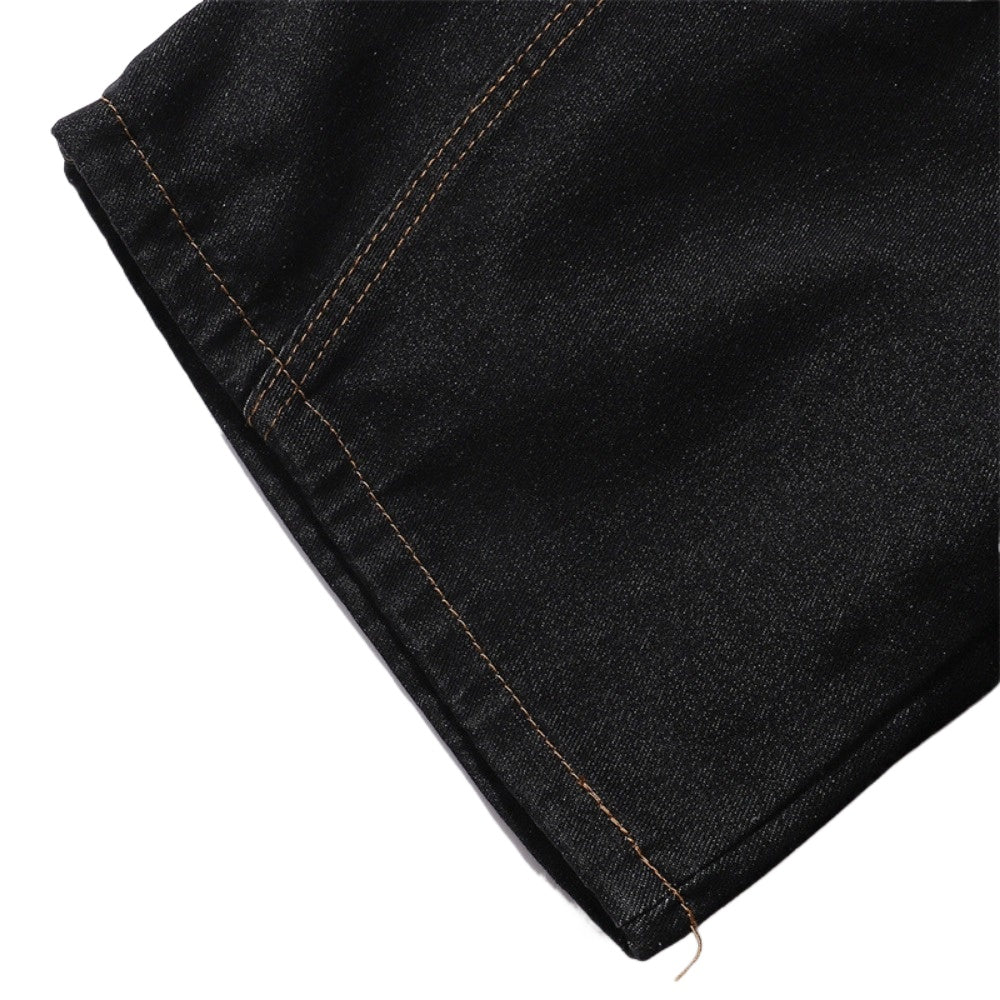 Large Pocket Checkered Denim Capri Pants - Thrashink