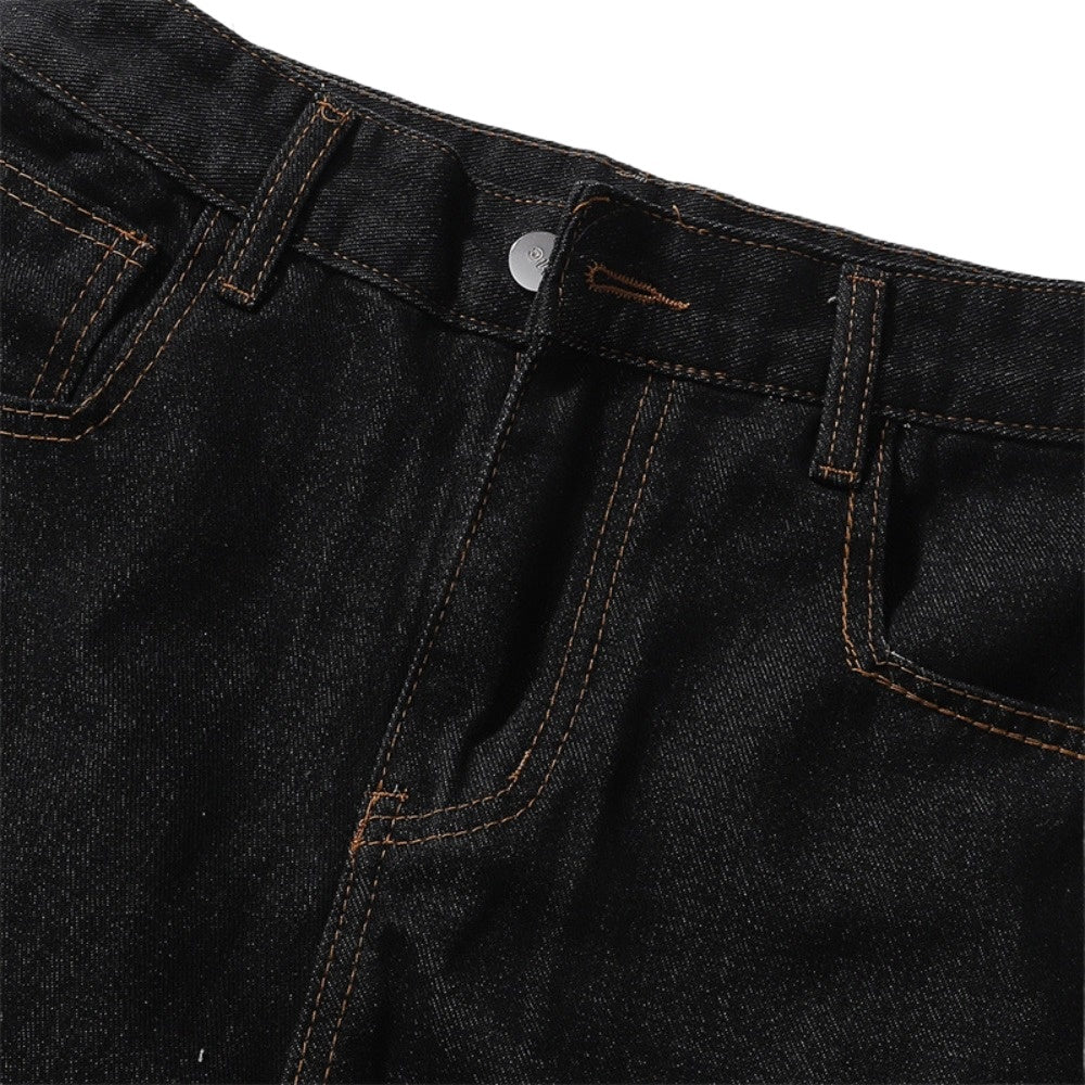 Large Pocket Checkered Denim Capri Pants - Thrashink