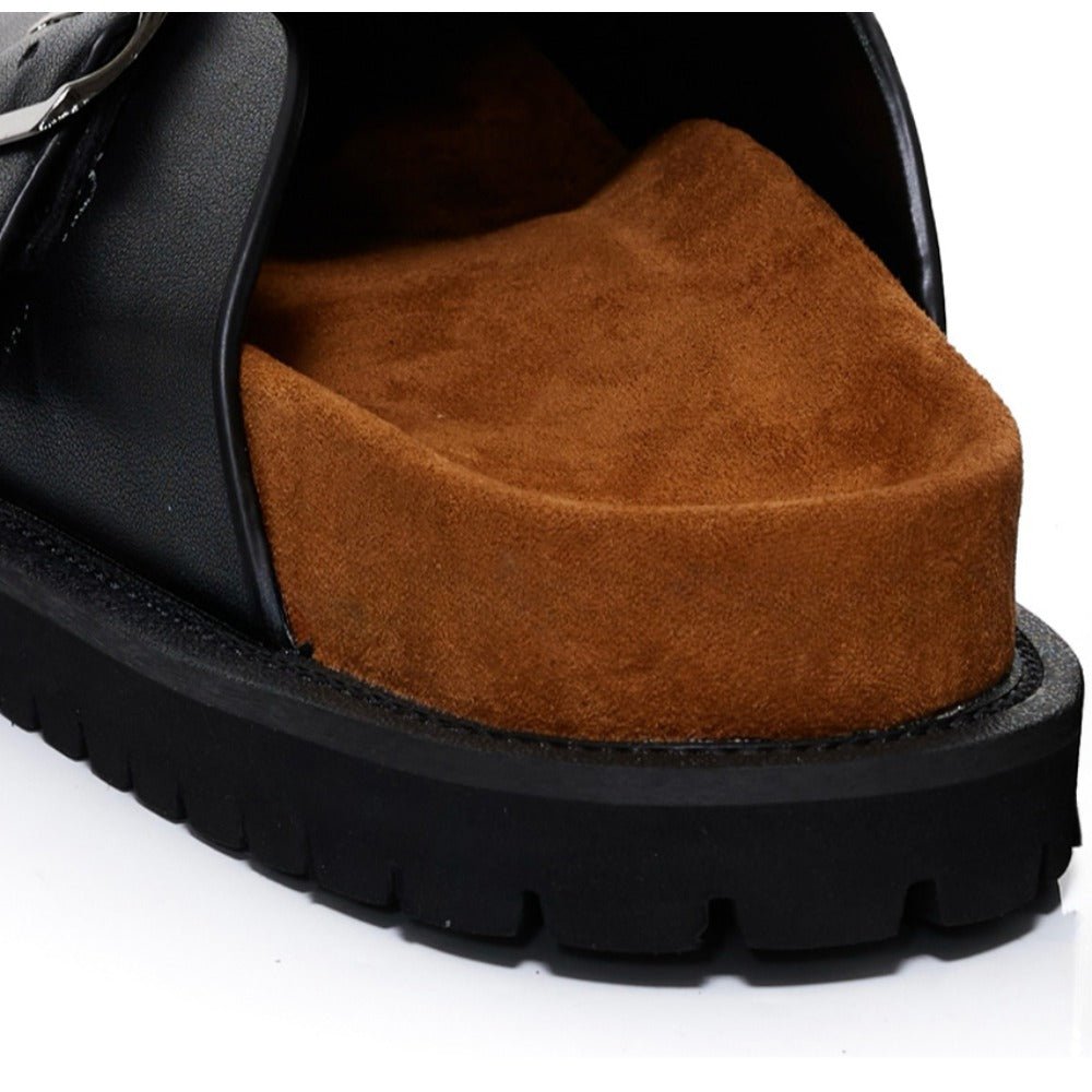 Leather Backless Tabi Shoes - Thrashink