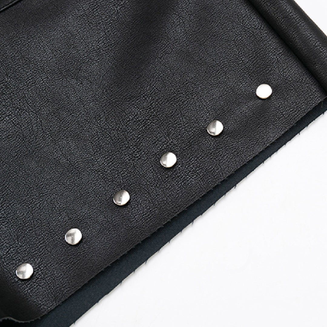 Leather Rivet Shorts - Thrashink