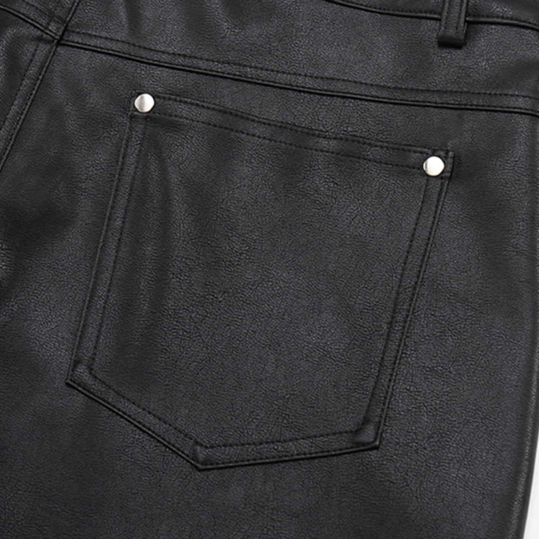 Leather Rivet Shorts - Thrashink