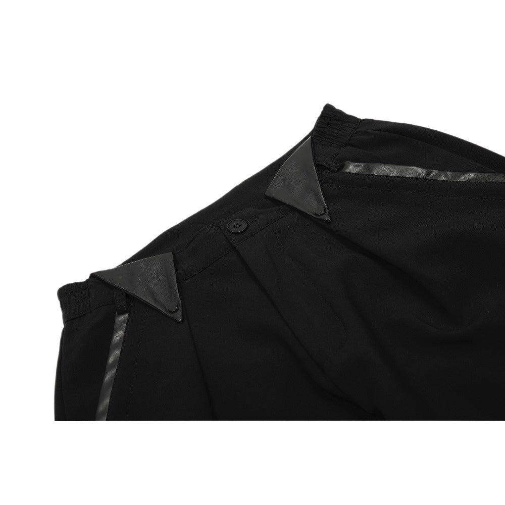 Leather - Trimmed Suit Pants - Thrashink