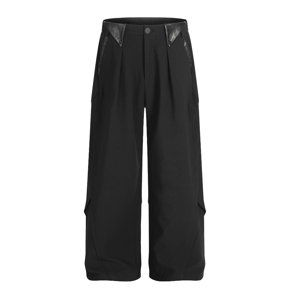 Leather - Trimmed Suit Pants - Thrashink