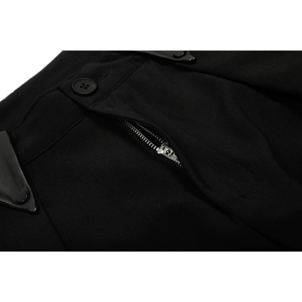 Leather - Trimmed Suit Pants - Thrashink