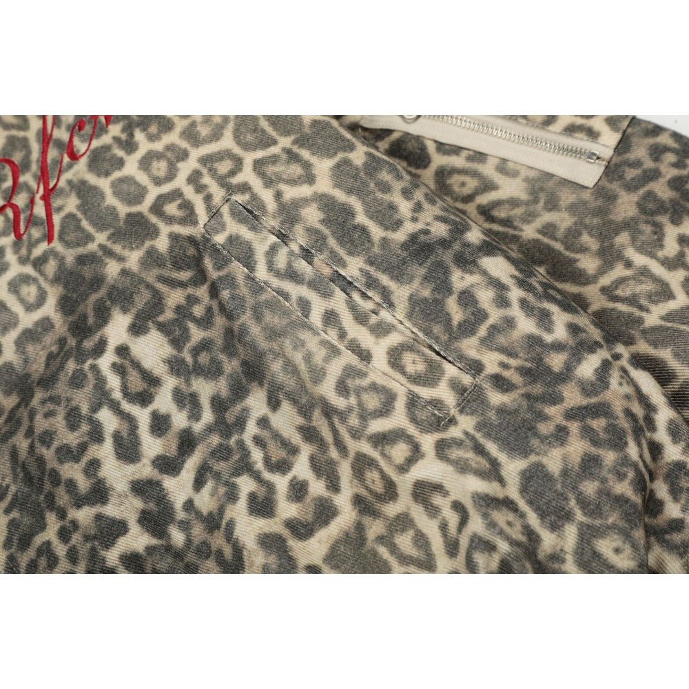 Leopard Print Faux Fur Lined Padded Jacket - Thrashink