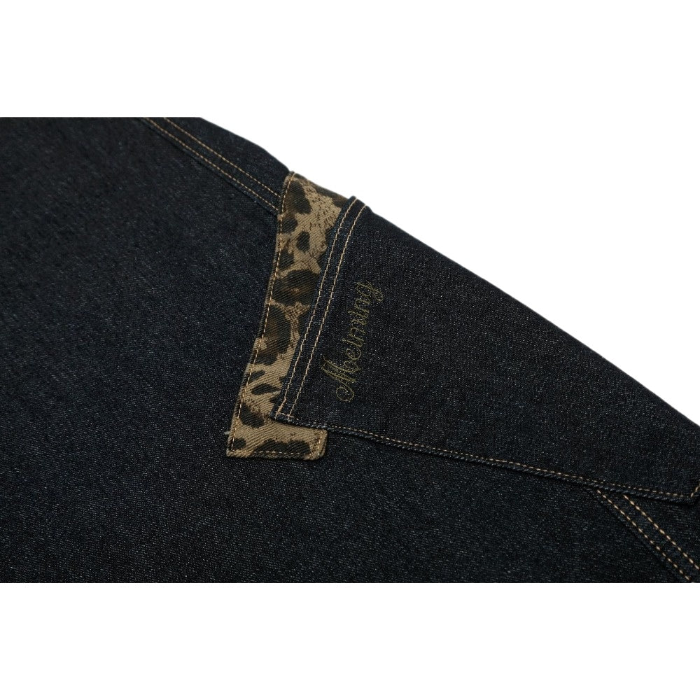 Leopard - printed Patchwork Baggy Jeans - Thrashink