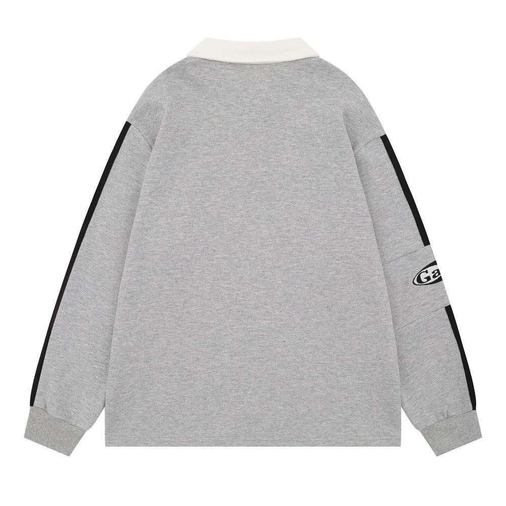 Letter Embroidered Loose Casual Sweatshirt - Thrashink