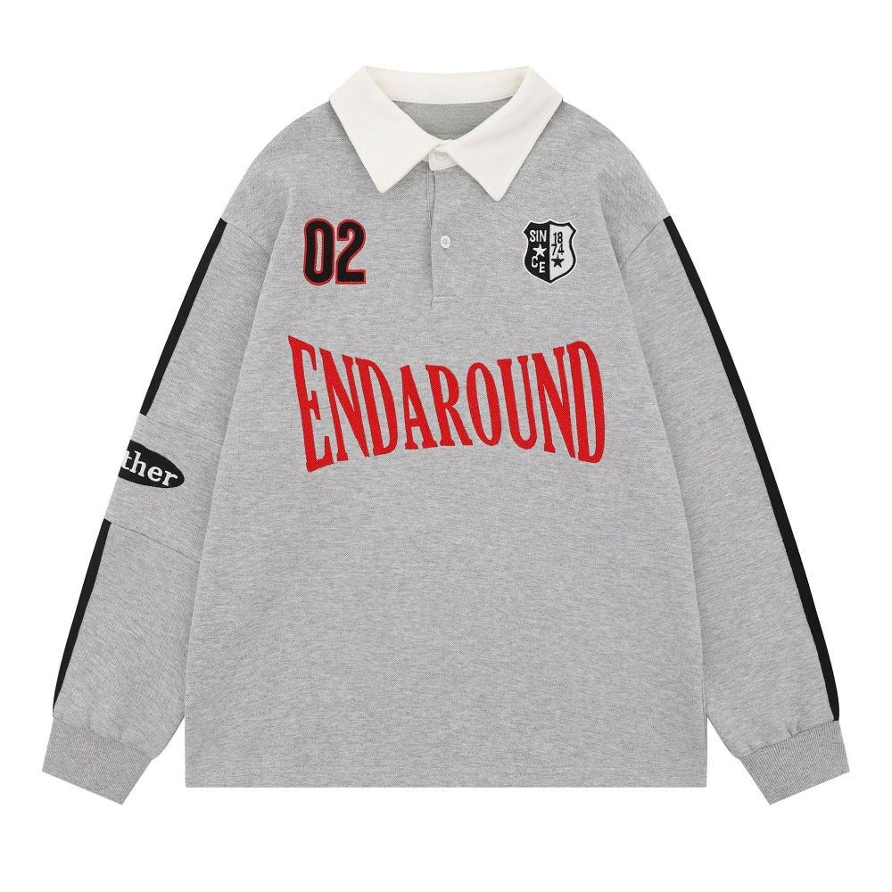 Letter Embroidered Loose Casual Sweatshirt - Thrashink