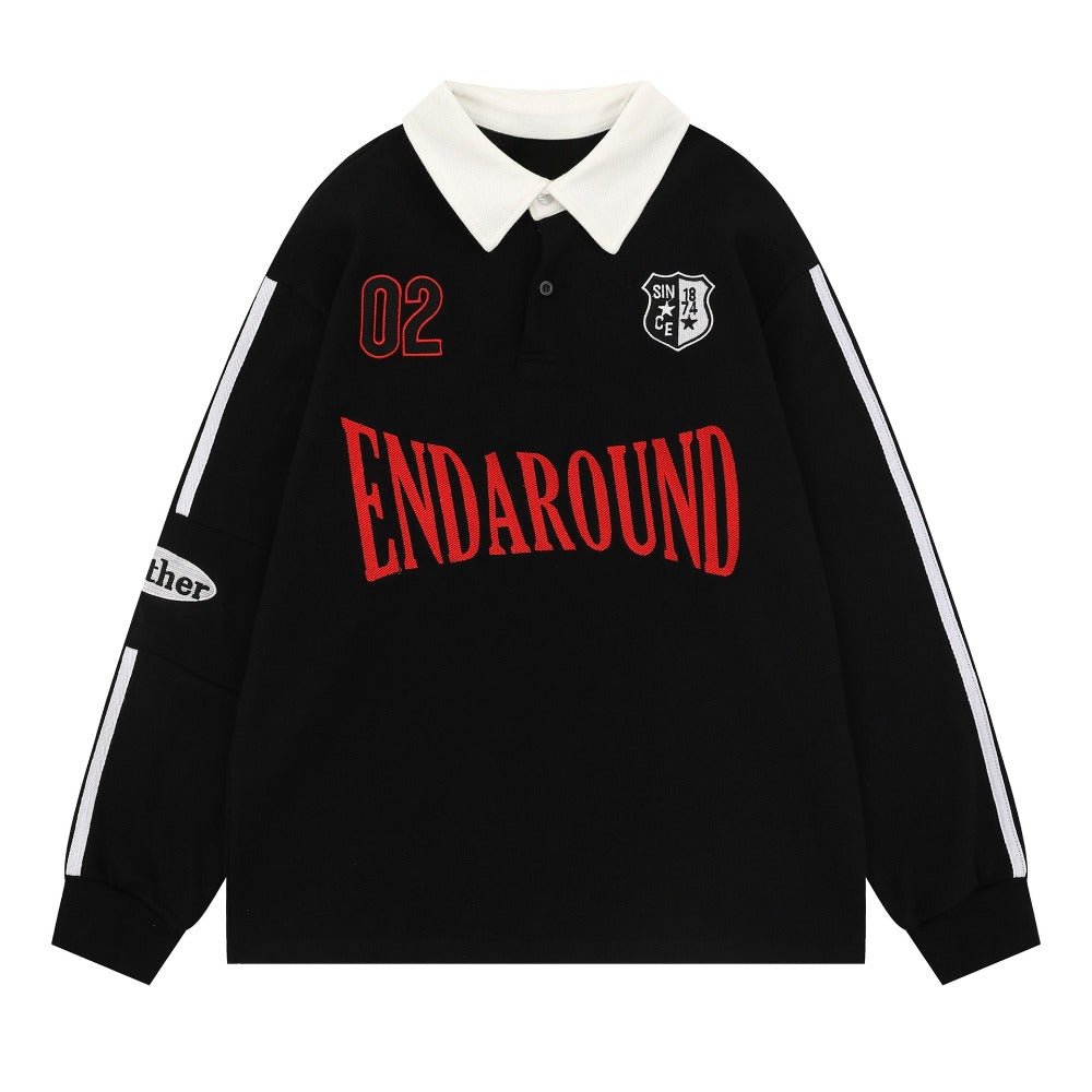 Letter Embroidered Loose Casual Sweatshirt - Thrashink