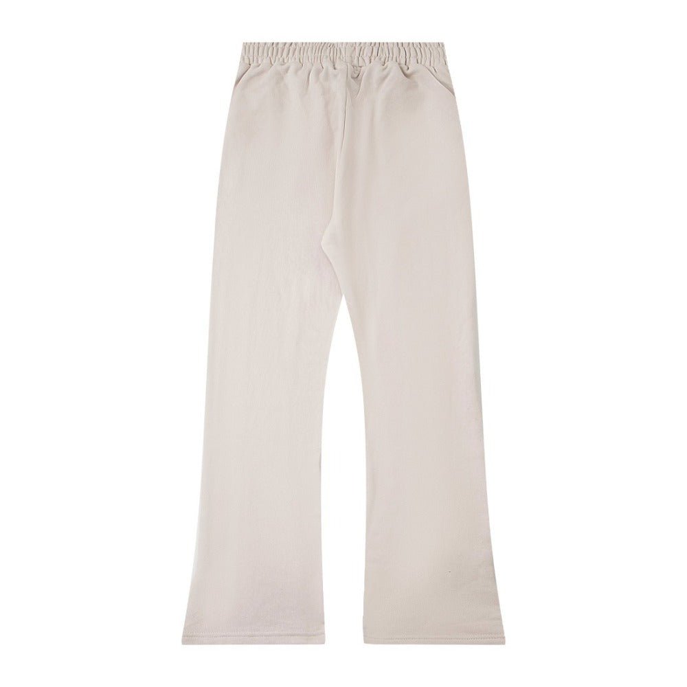 Letter Print Beaded Casual Trousers - Thrashink
