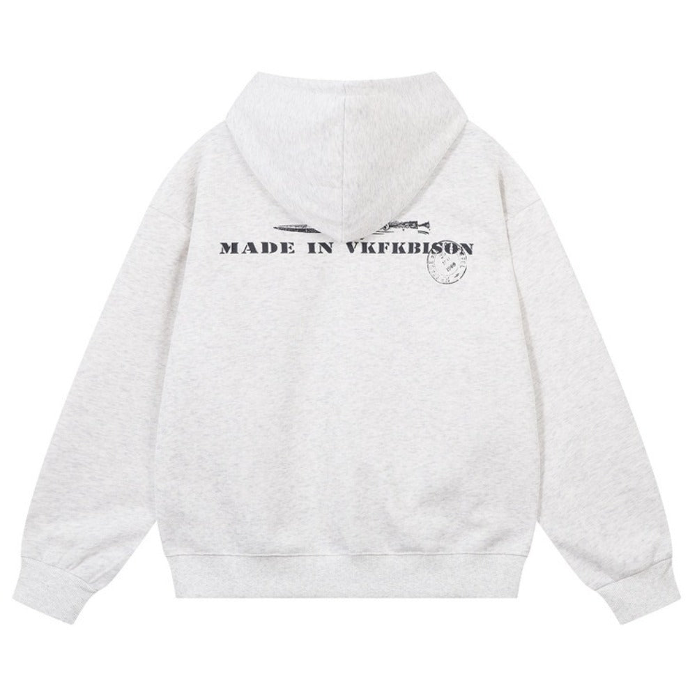 Lettering Dagger Print Hoodie - Thrashink