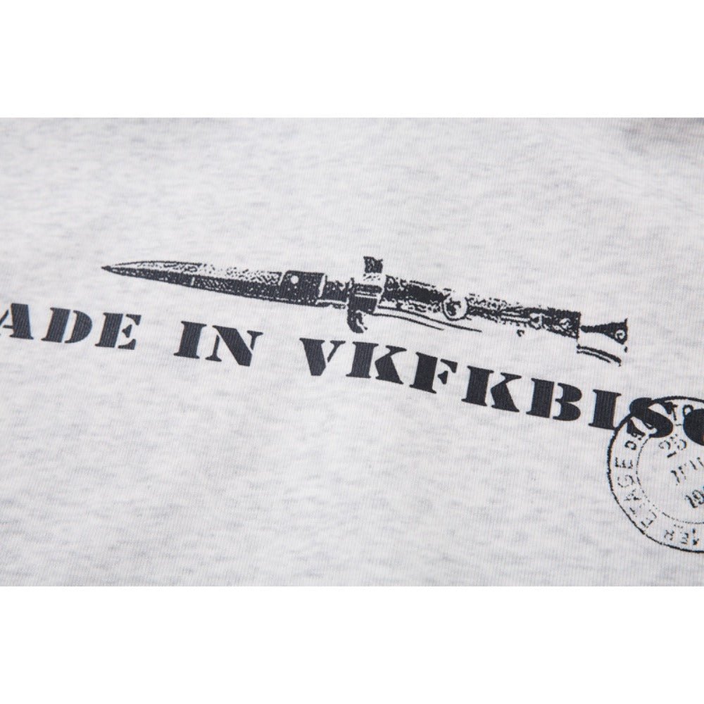 Lettering Dagger Print Hoodie - Thrashink