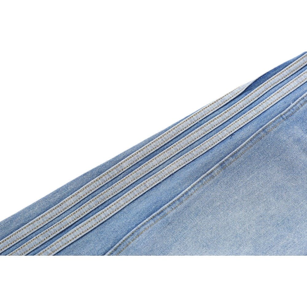 Light Blue Side Stripes Wide - Leg Jeans - Thrashink